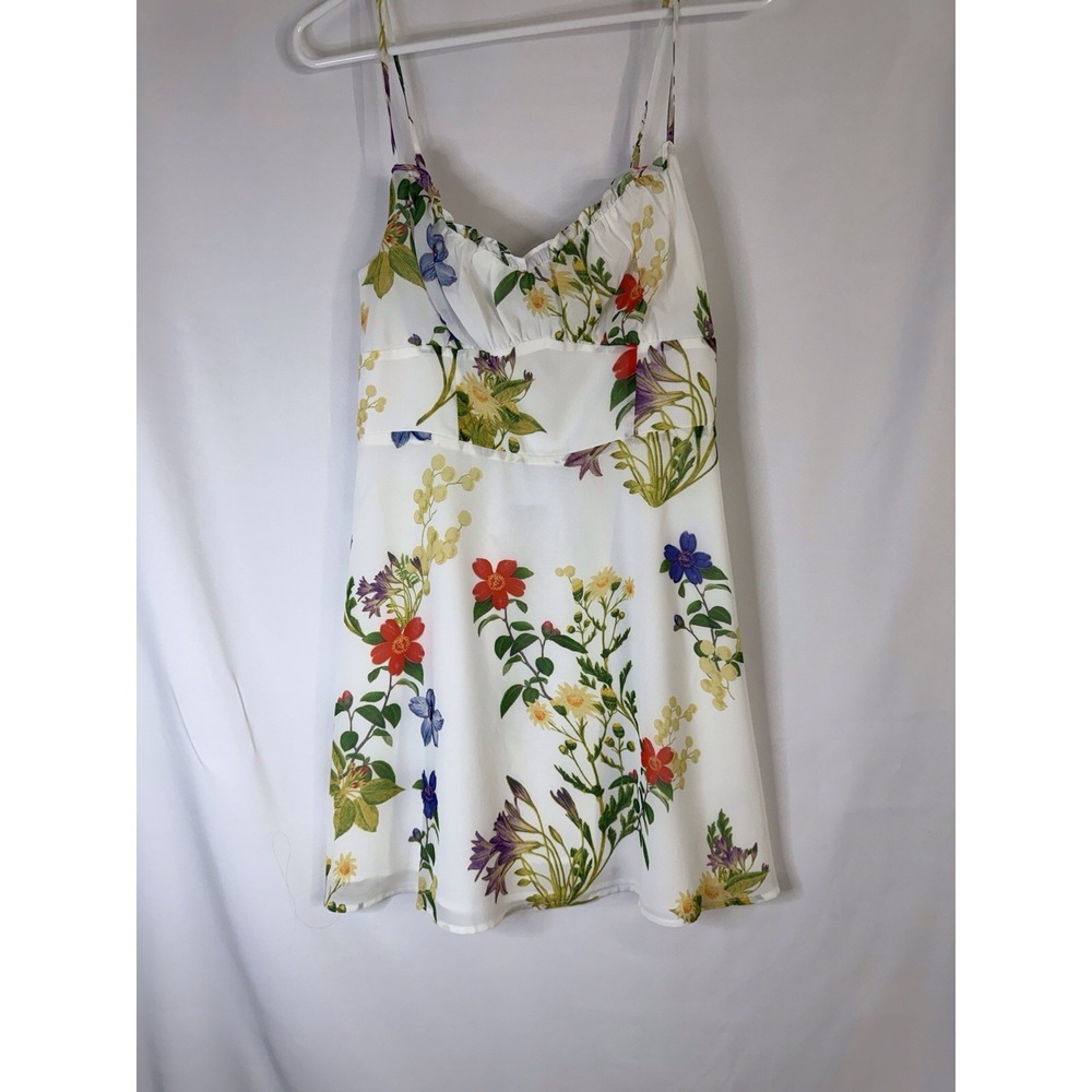 Dynamite Petite Small Floral Mini Dress NWT – White Multicolor‎ Sleeveless